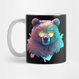 Funny Trendy grizzly bear pastel watercolor splash Mug